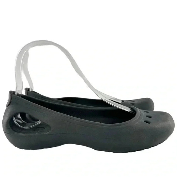Crocs womens ballet flats size 5 black rubber balletcore - Picture 11 of 11